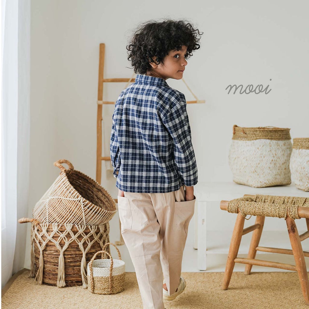 Mooi Kemeja Anak Flanel Hugo Shirt