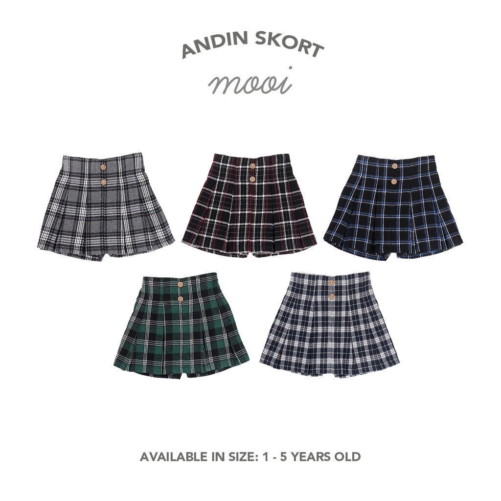 Mooi Rok Anak Perempuan Flanel Andin Skort