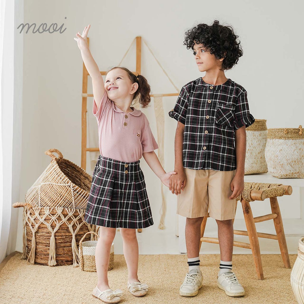 Mooi Rok Anak Perempuan Flanel Andin Skort