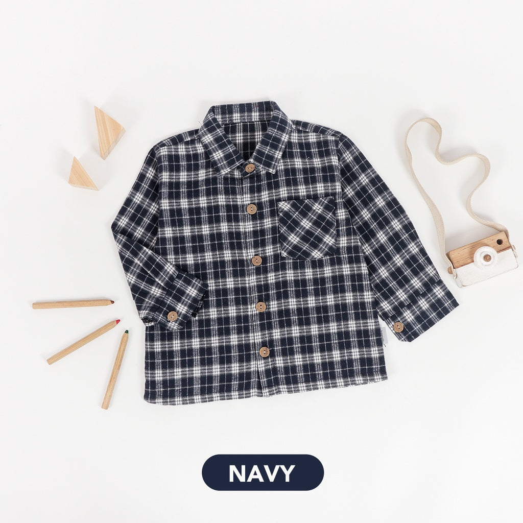 Mooi Kemeja Anak Flanel Hugo Shirt