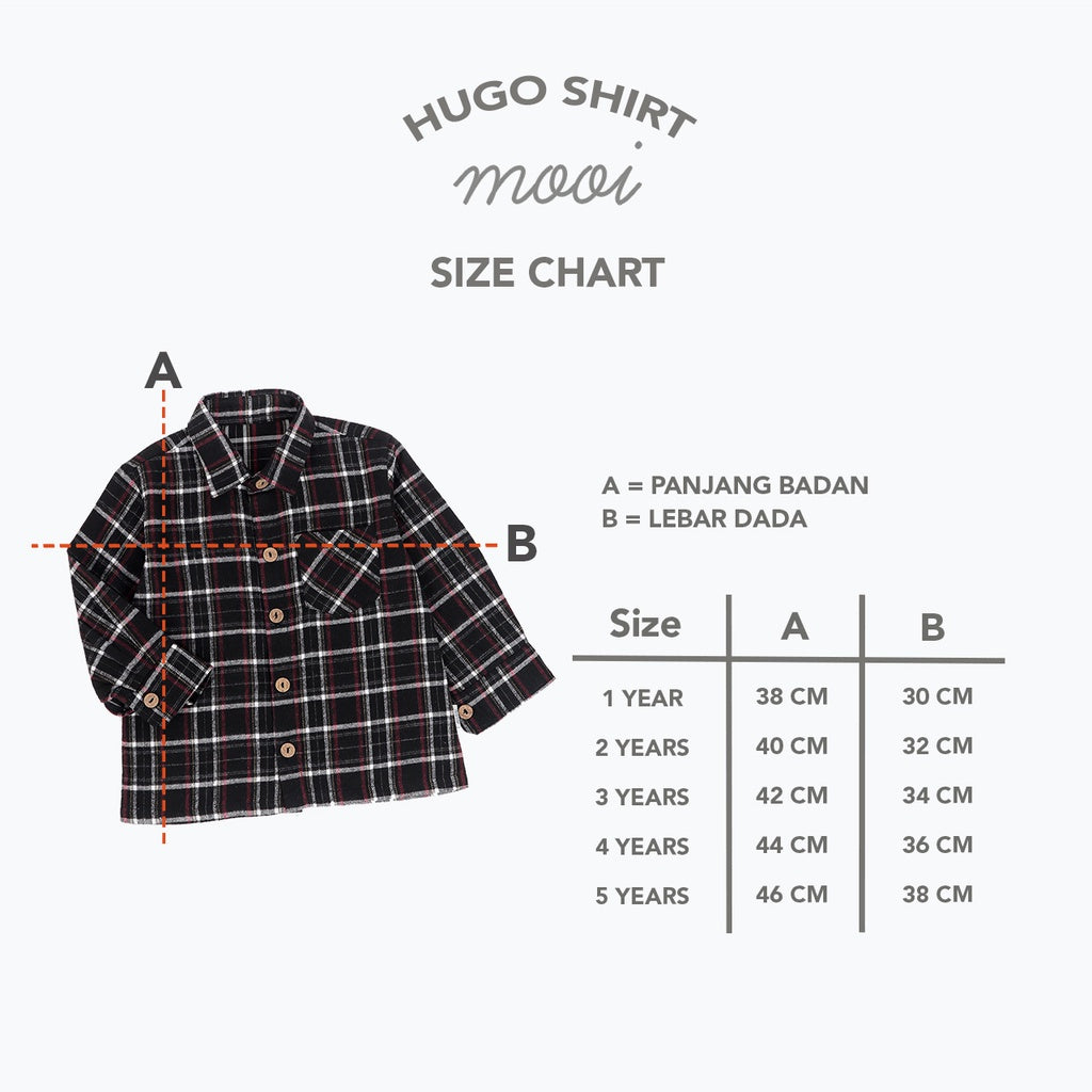 Mooi Kemeja Anak Flanel Hugo Shirt