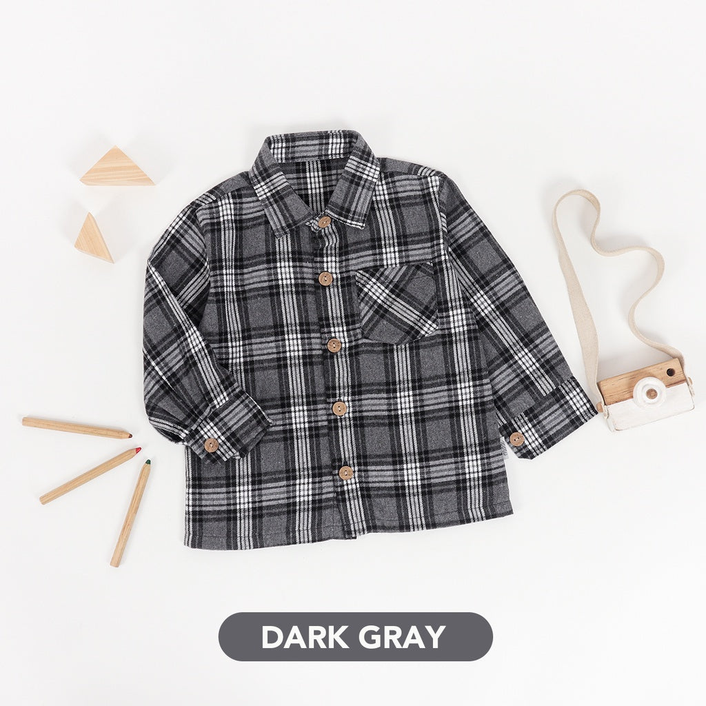 Mooi Kemeja Anak Flanel Hugo Shirt