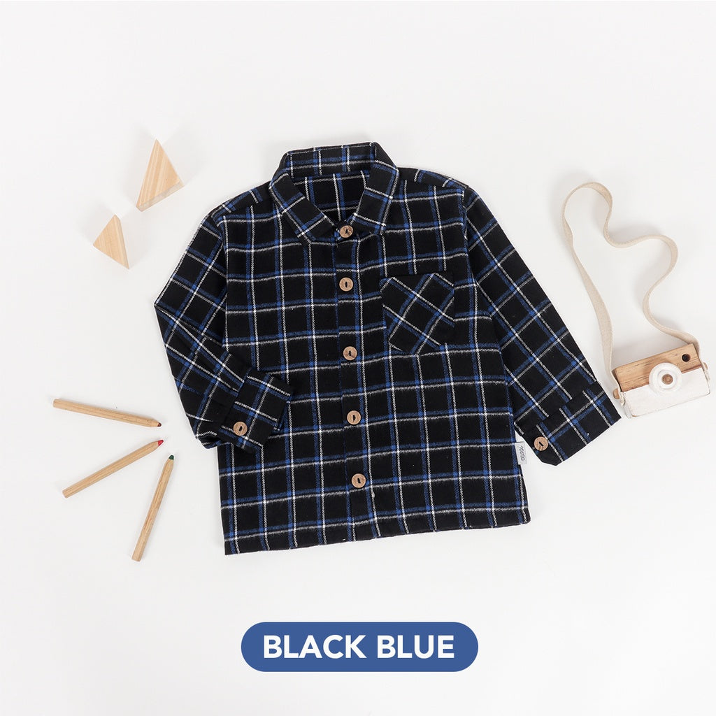 Mooi Kemeja Anak Flanel Hugo Shirt