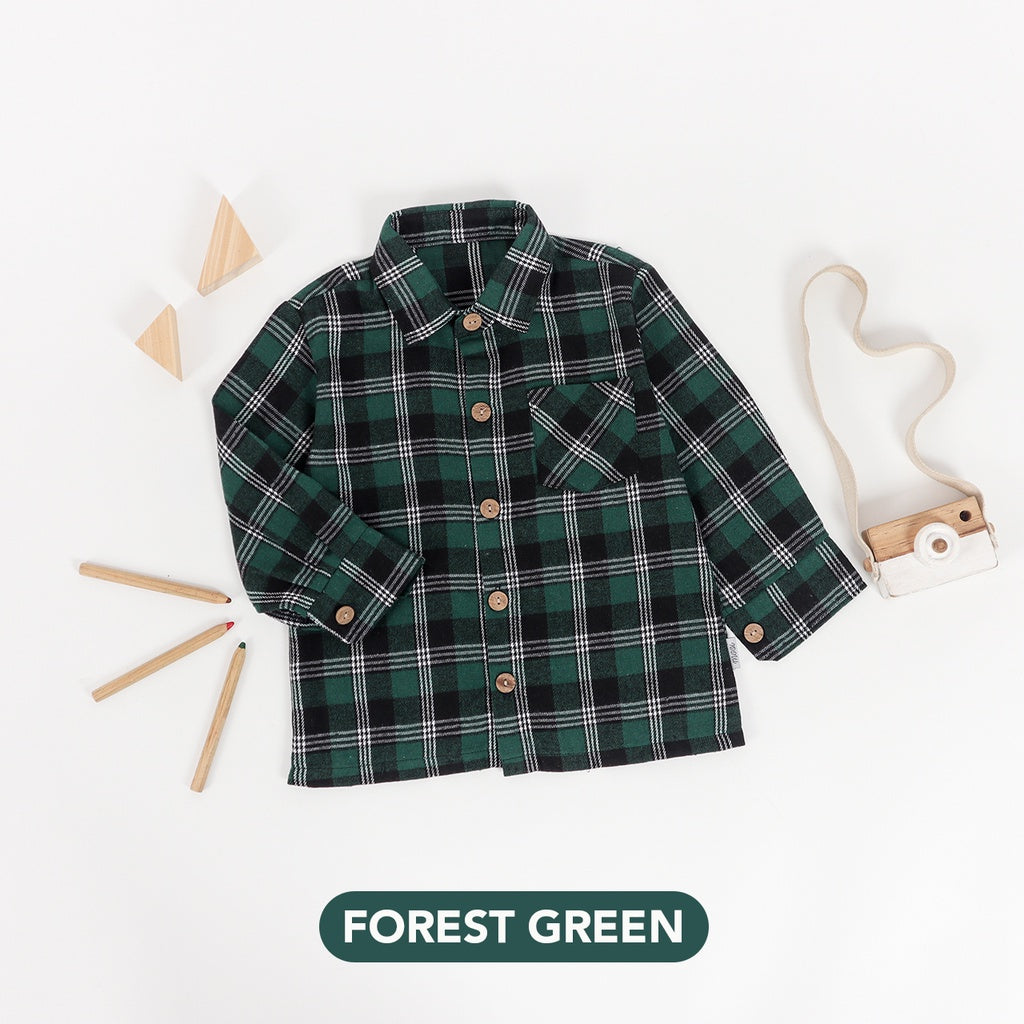 Mooi Kemeja Anak Flanel Hugo Shirt