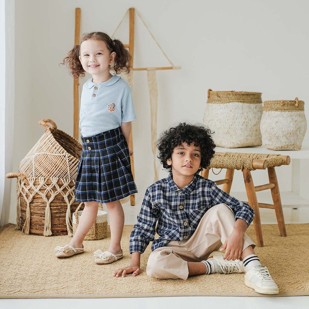 Mooi Kemeja Anak Flanel Hugo Shirt