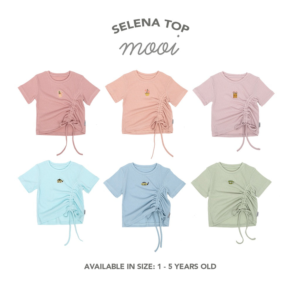 Mooi Atasan Anak Perempuan Selena Rib Top