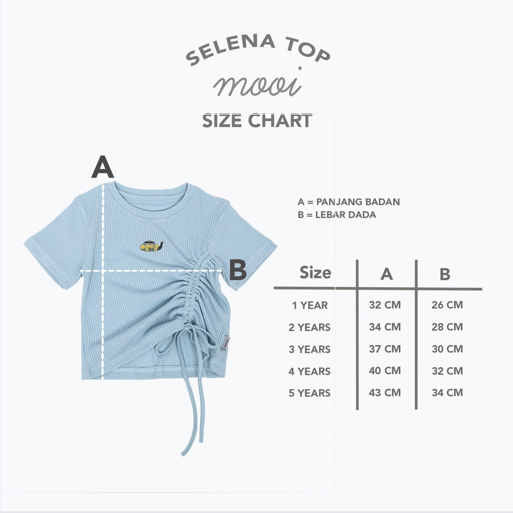 Mooi Atasan Anak Perempuan Selena Rib Top