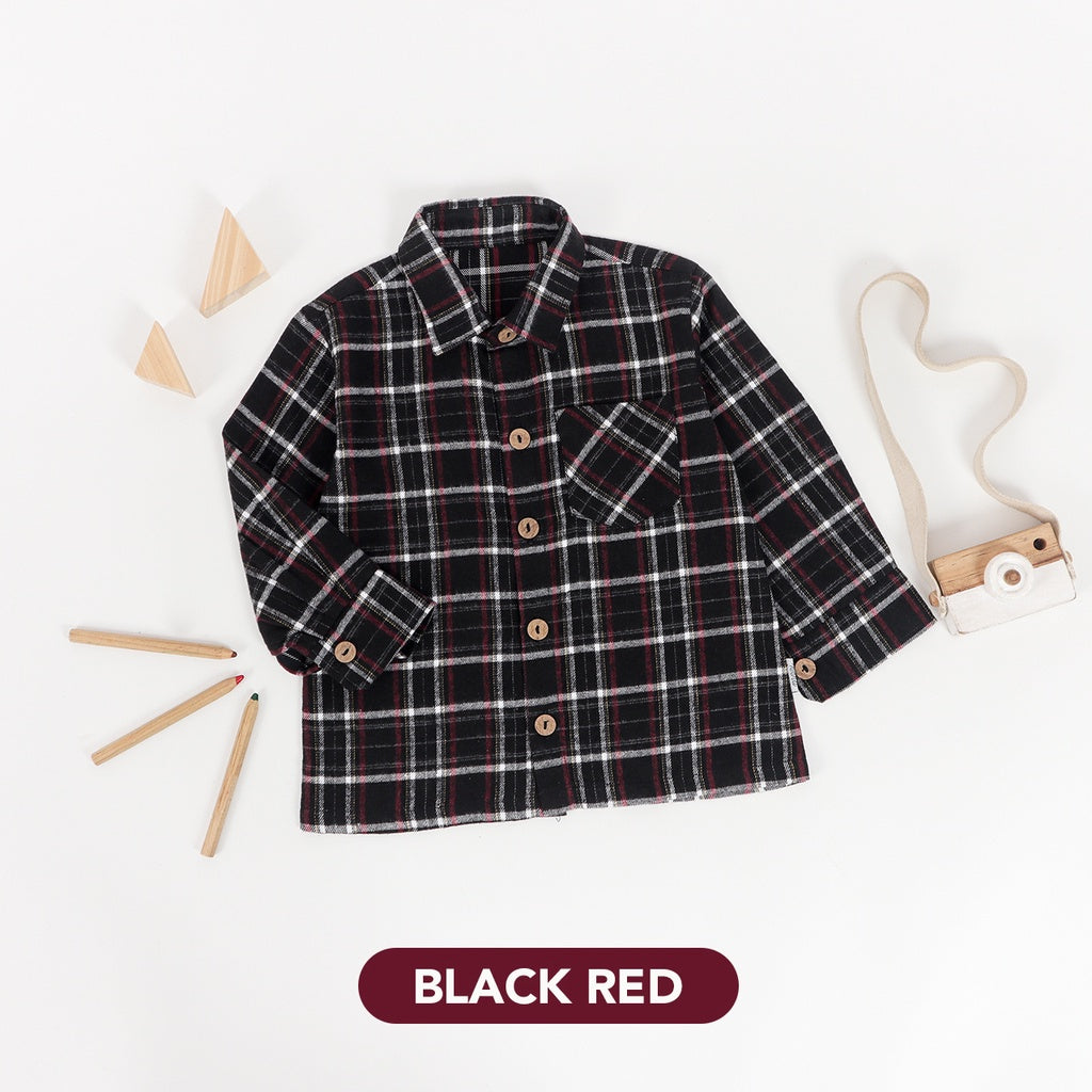 Mooi Kemeja Anak Flanel Hugo Shirt