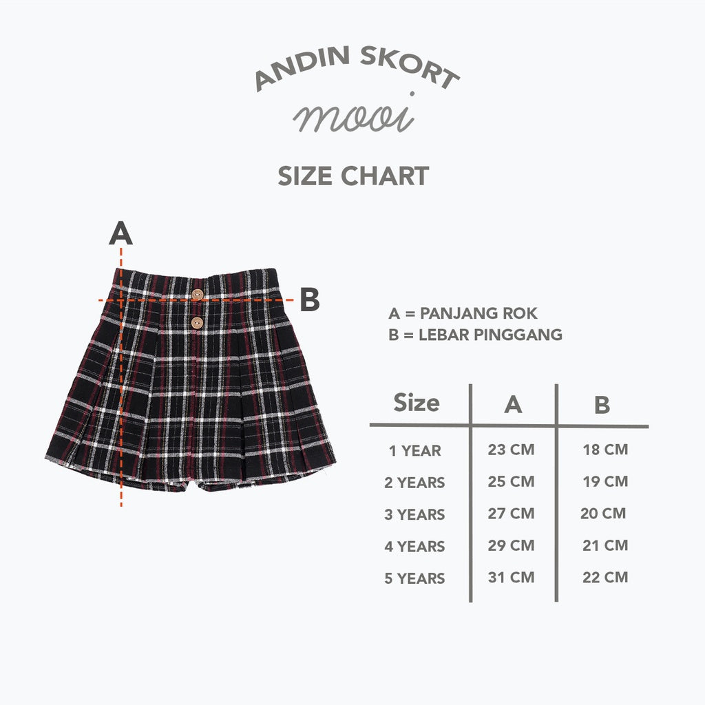 Mooi Rok Anak Perempuan Flanel Andin Skort