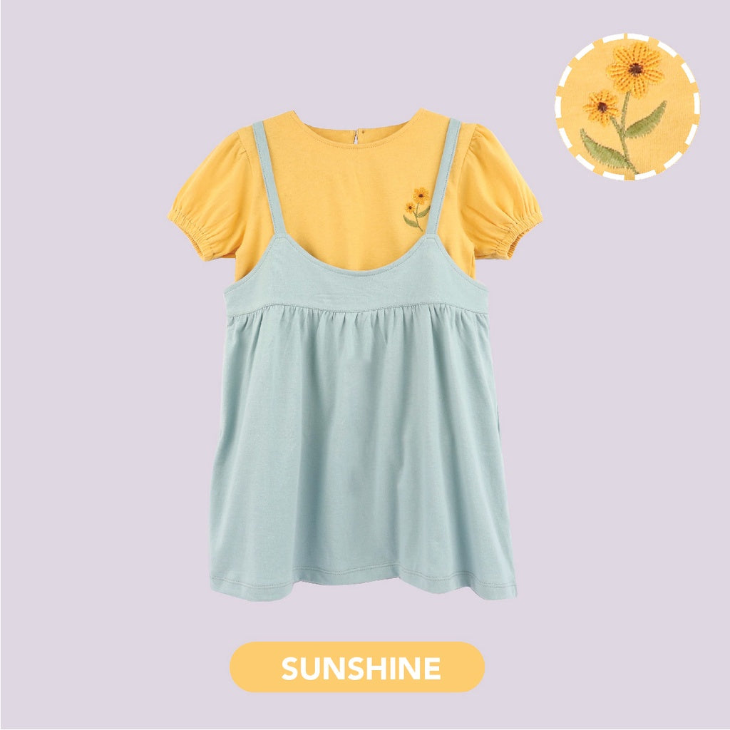 Mooi Dress Anak Perempuan Overall Dress Set