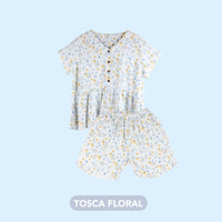 Mooi Piyama Dewasa Setelan Short Collar Set Mom