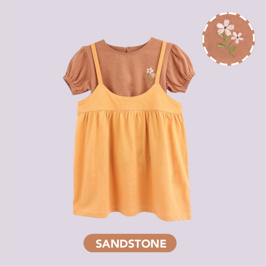 Mooi Dress Anak Perempuan Overall Dress Set