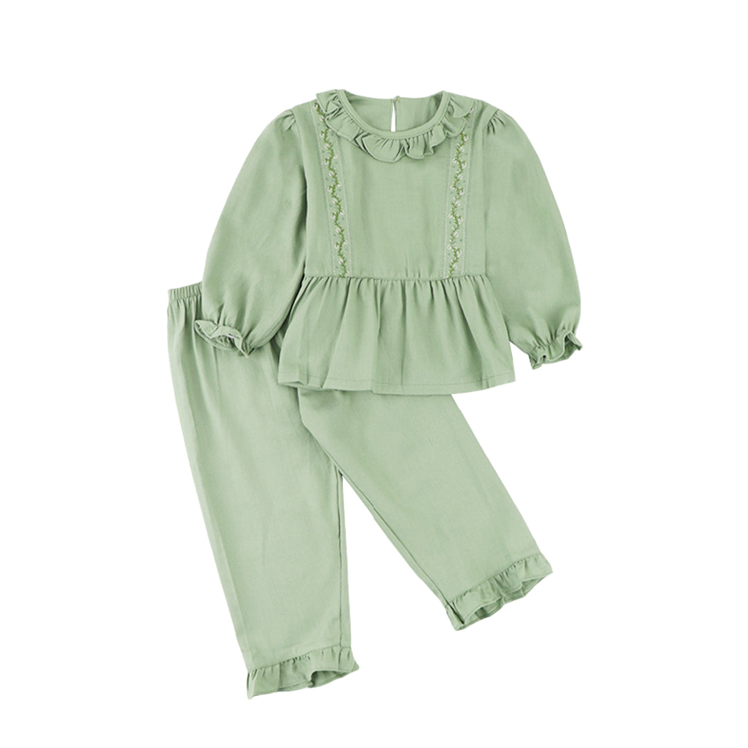 Mooi Setelan Anak Perempuan Raya Collection Asra Tunic Ruffle Set