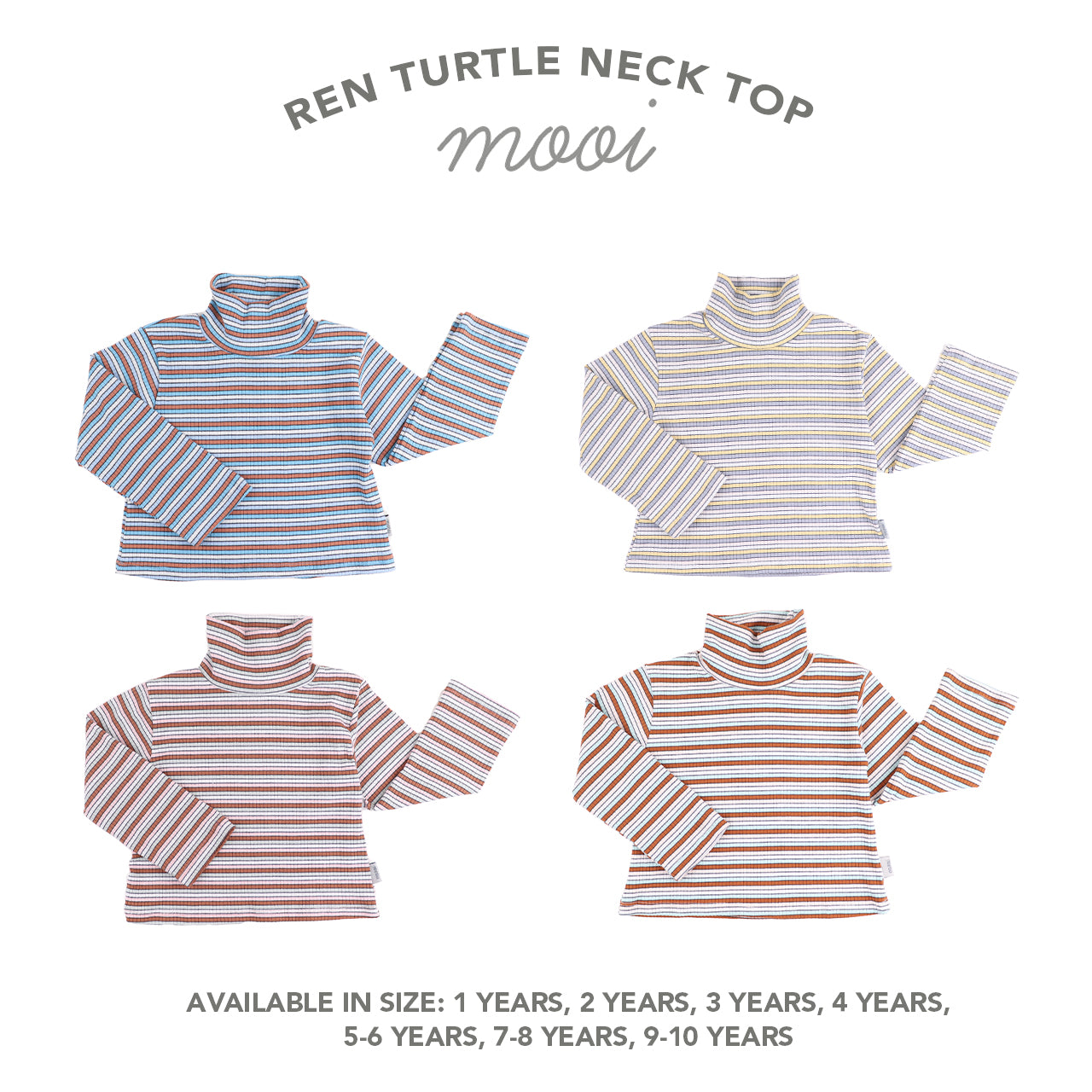 Mooi Atasan Anak Ren Turtle Neck Striped