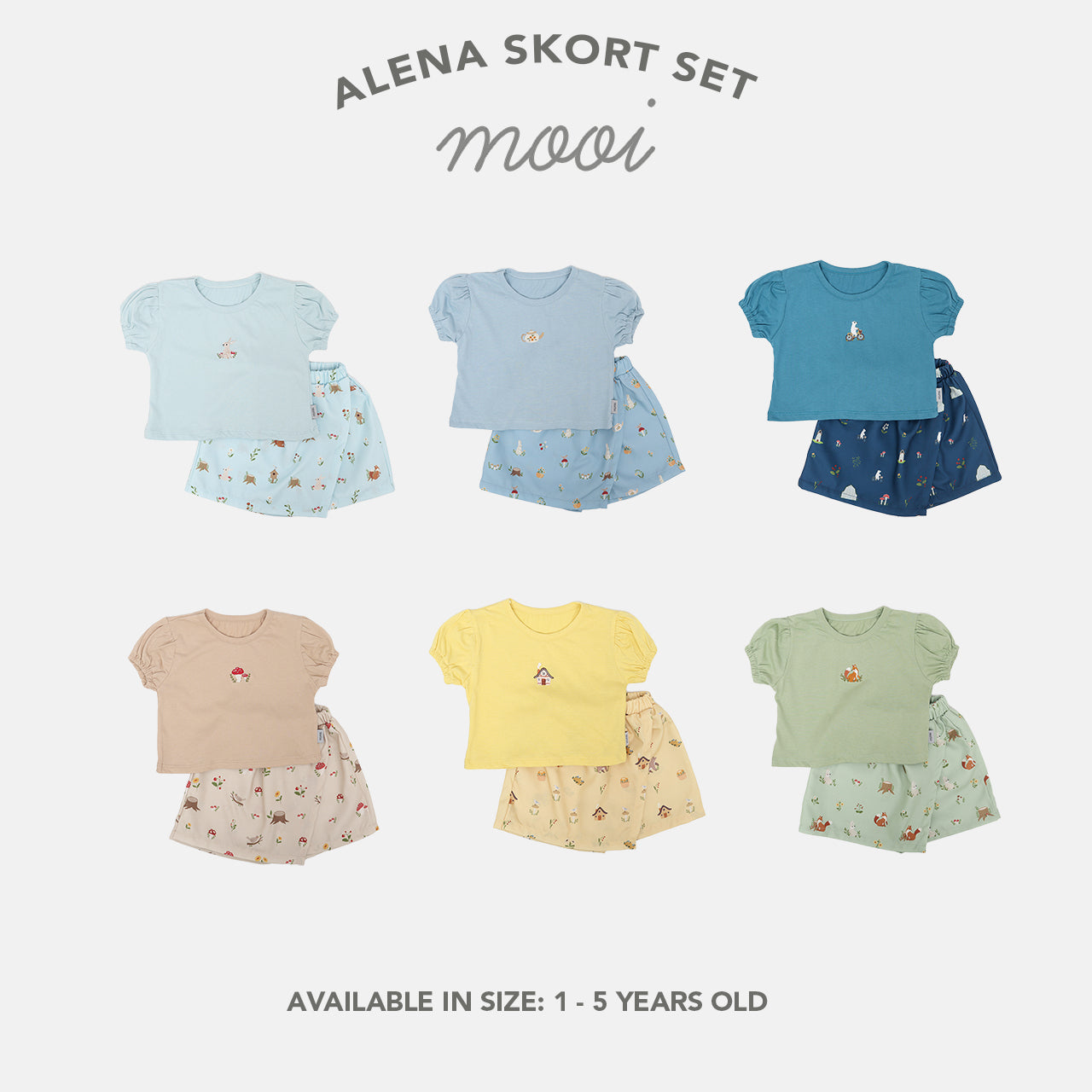 Mooi Setelan Anak Perempuan Alena Skort Set V1