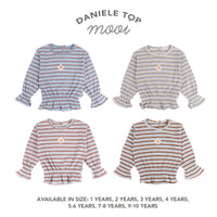 Mooi Atasan Anak Perempuan Daniele Rib Striped Top