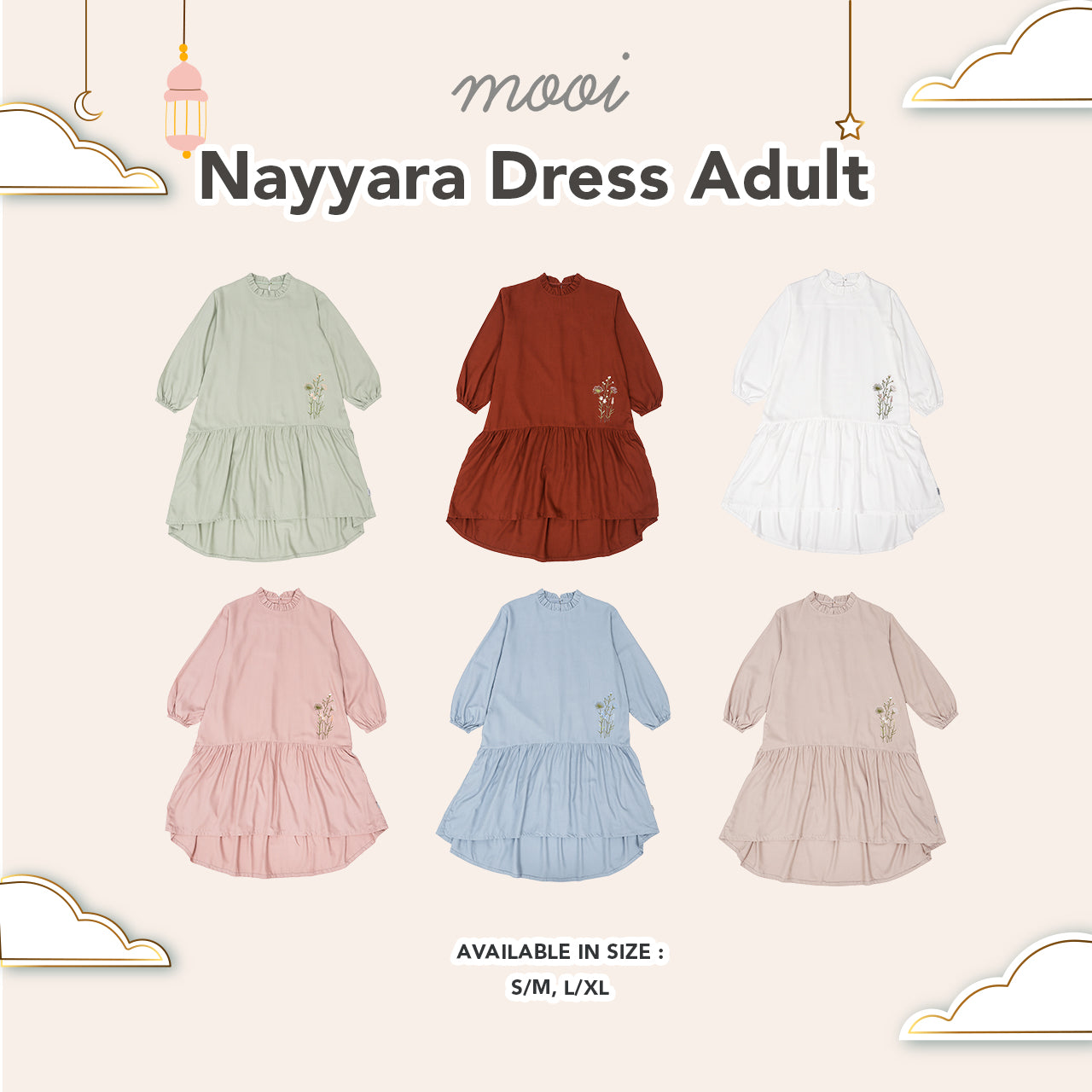 Mooi Tunik Wanita Atasan Wanita Raya Collection Nayyara Tunik Adult
