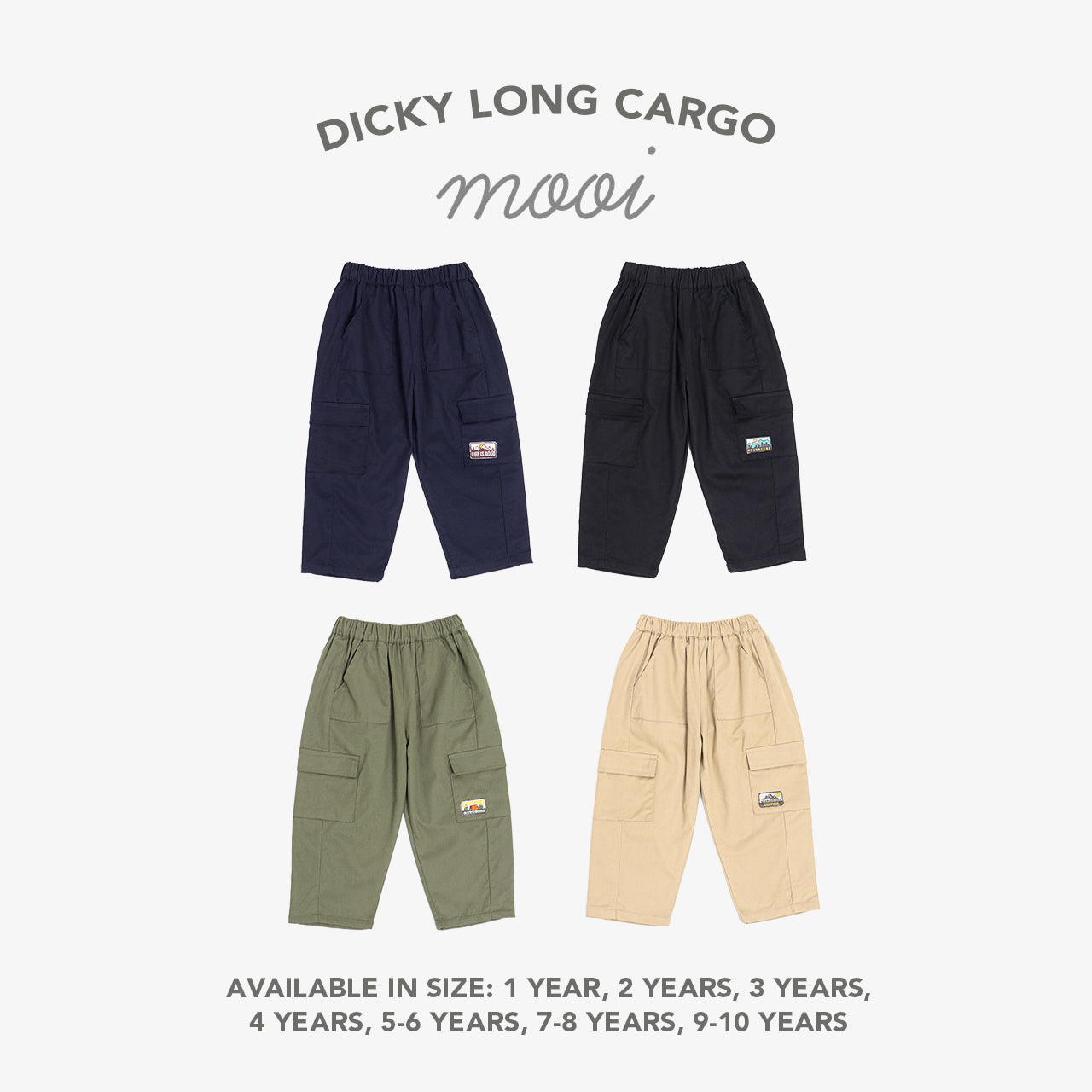 Mooi Celana Panjang Chinos Cargo Anak Dicky Long Cargo Chinos
