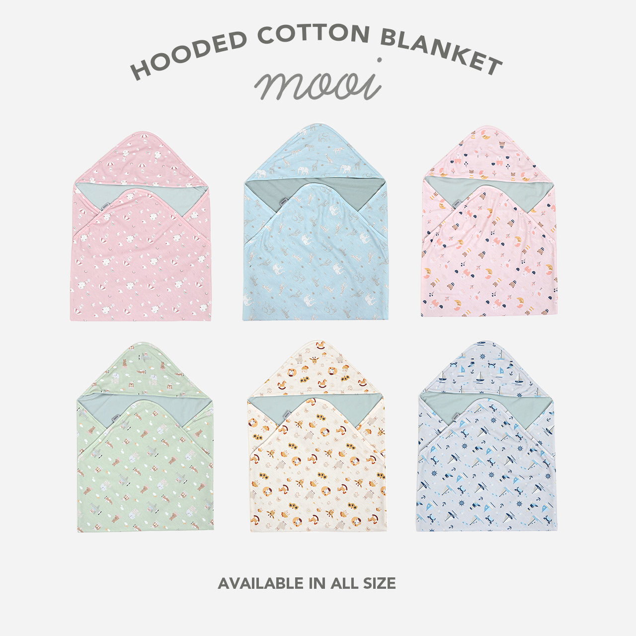 Mooi Hooded Cotton Blanket Selimut Topi Bayi
