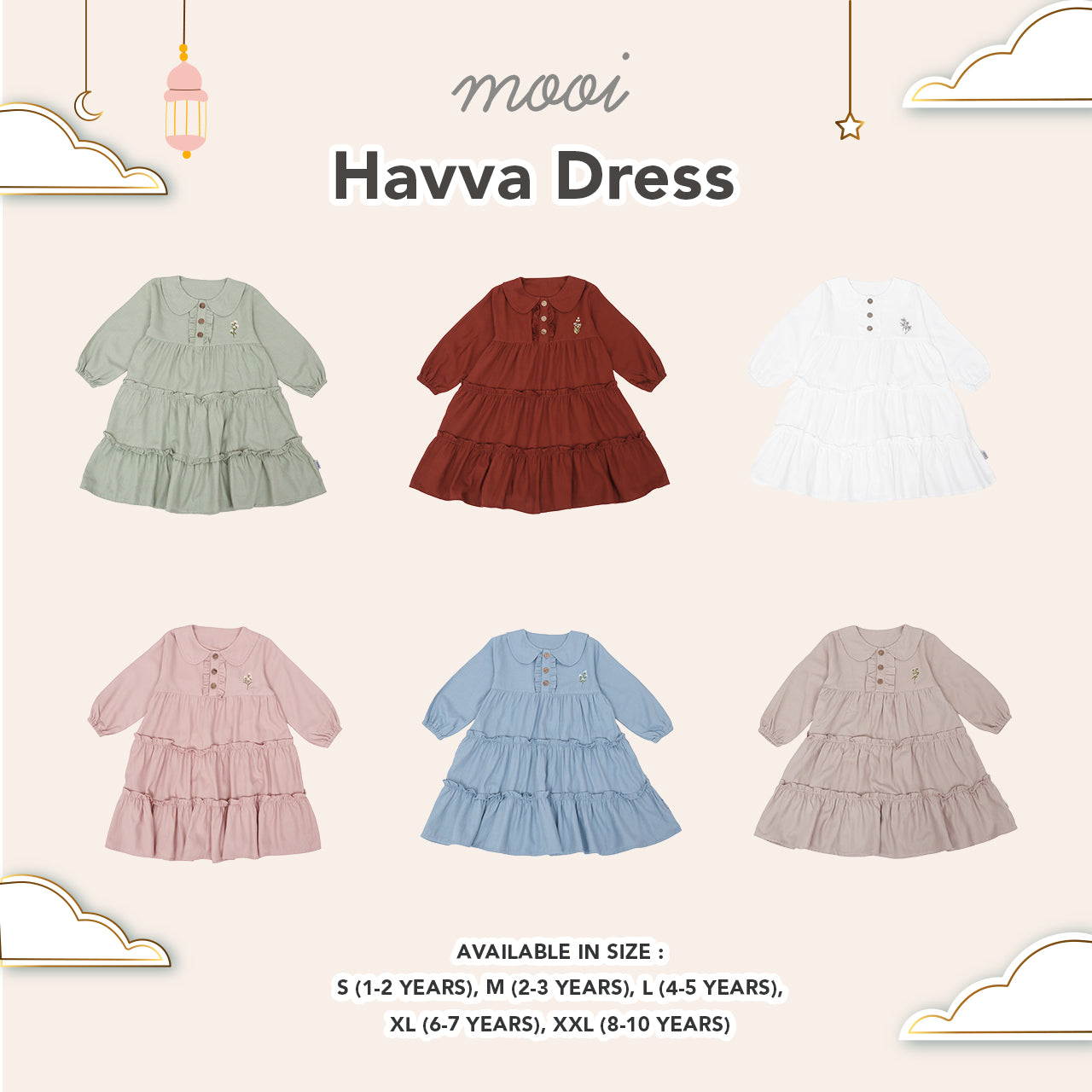 Mooi Dress Anak Gamis Anak Perempuan Raya Collection Havva Dress