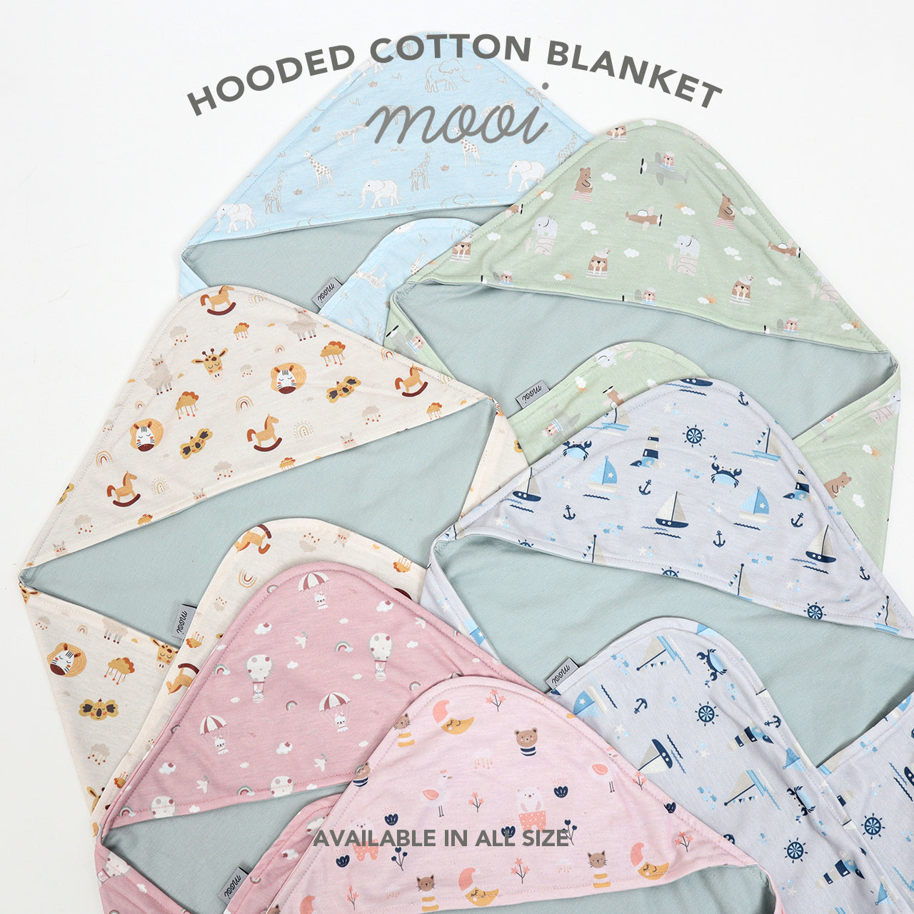 Mooi Hooded Cotton Blanket Selimut Topi Bayi
