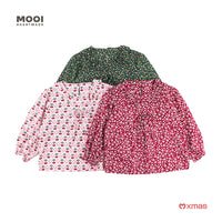 Mooi Atasan Anak Perempuan Christmas Collection Millie Ruffle Top