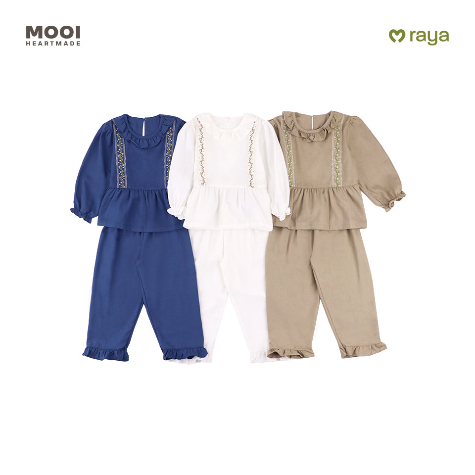 Mooi Setelan Anak Perempuan Raya Collection Asra Tunic Ruffle Set