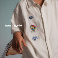 Mooi X Muklay Setelan Anak Laki-laki Kemeja Anak Basic Shirt Set