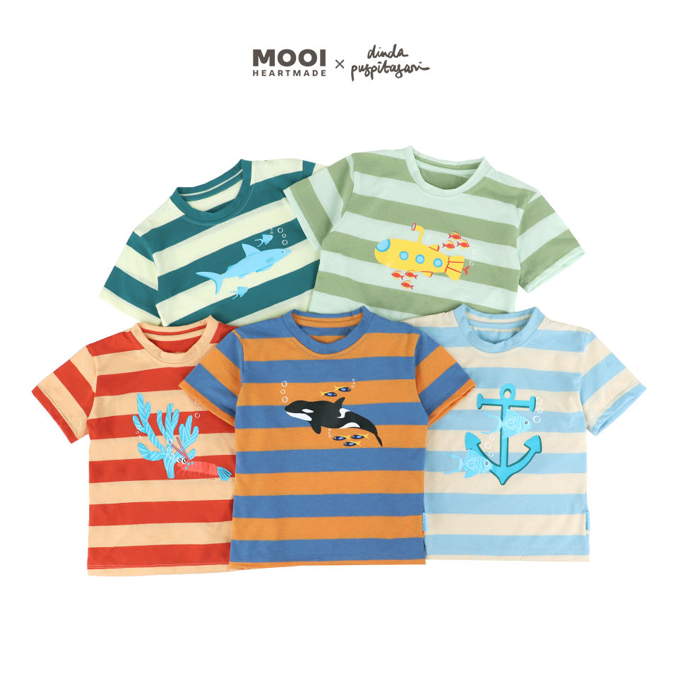 Mooi X Dinda Puspitasari Kaos Anak Unisex Zein Striped Tee