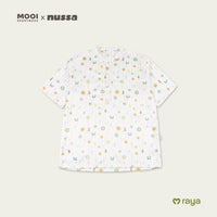Mooi x Nussa Koko Print Adult Atasan Pria Kemeja Pria Raya Collection