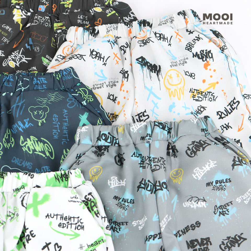Mooi Setelan Anak Kaos Anak Tshirt Street Graffiti Set