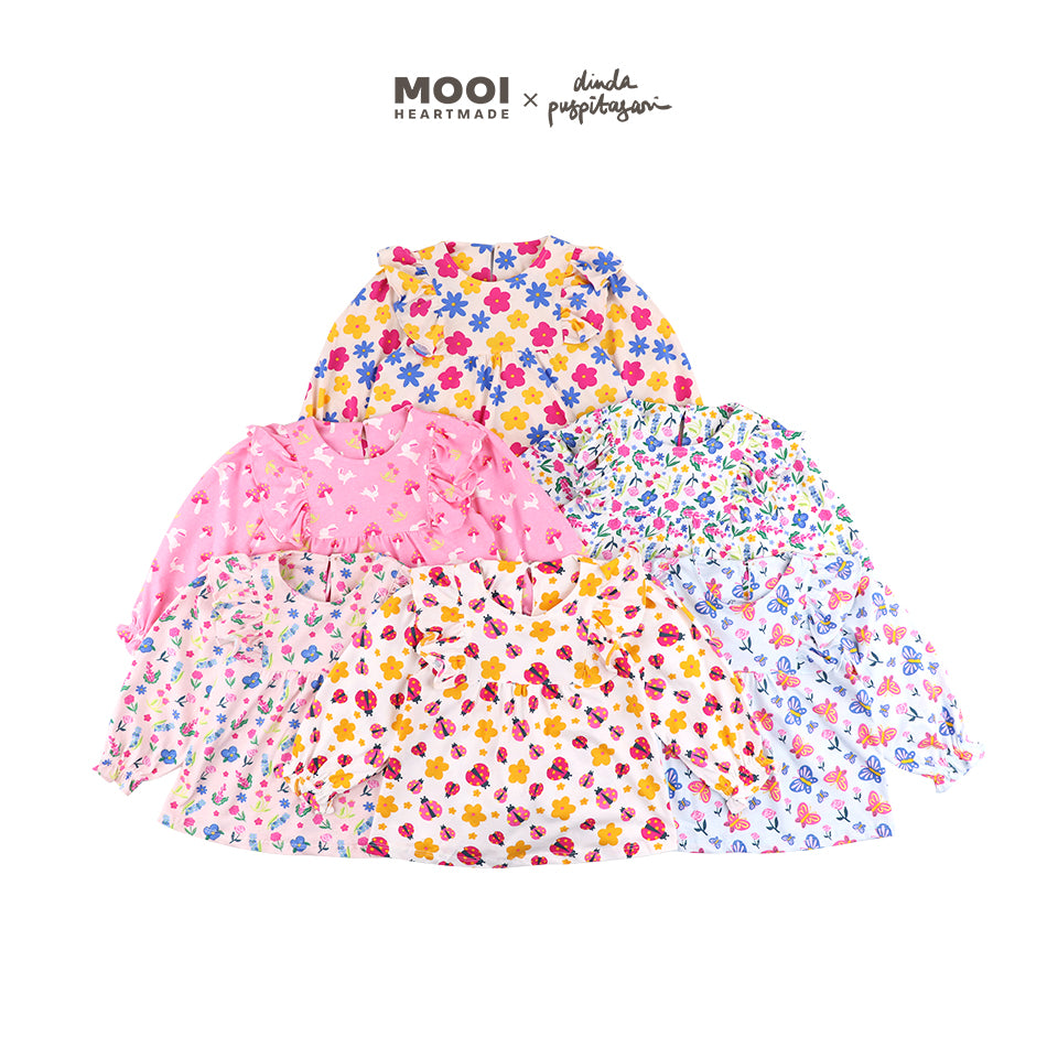 Mooi X Dinda Puspitasari Atasan Anak Perempuan Lola Top Ruffle
