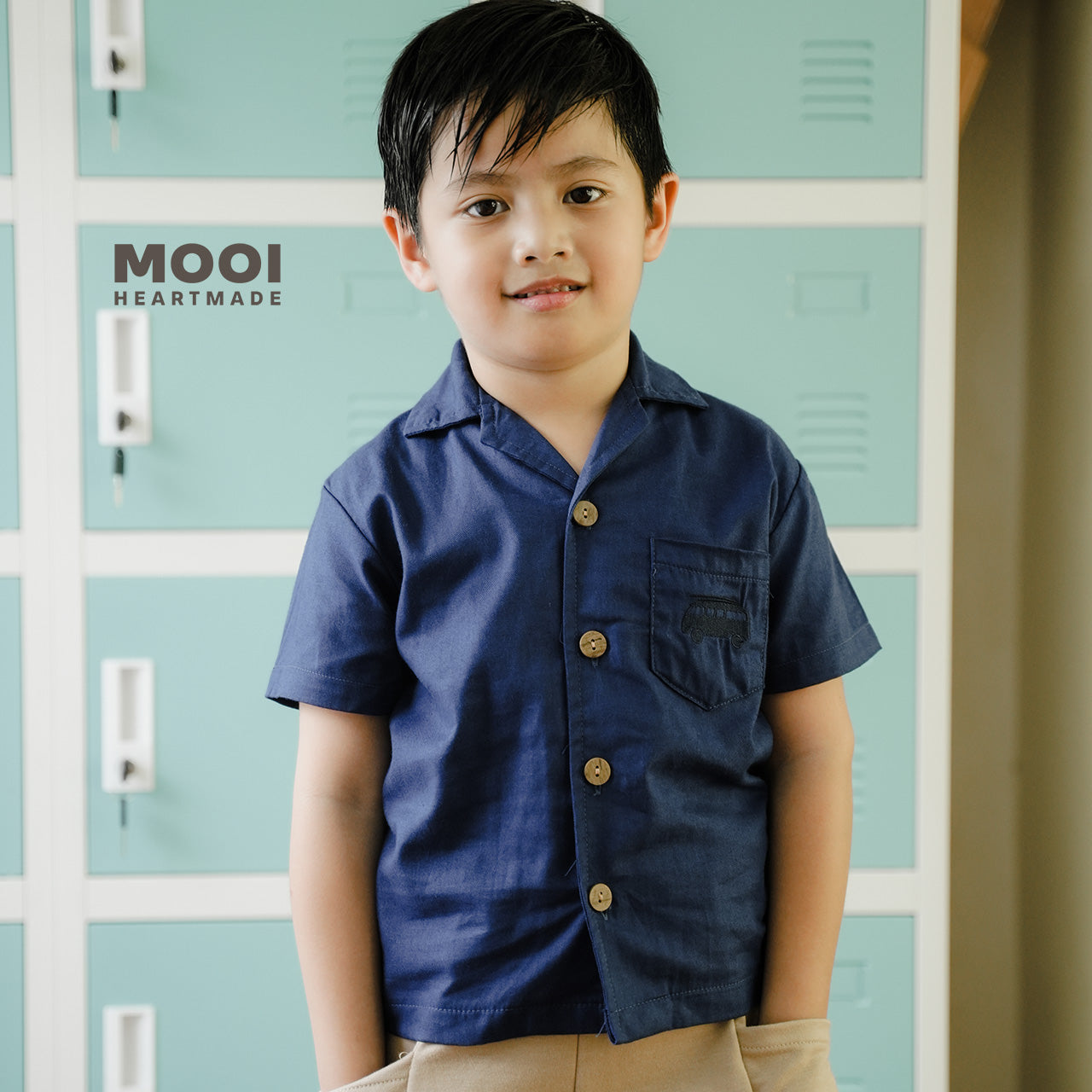 Mooi Kemeja Anak Laki-laki Arka Pocket Shirt