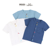 Mooi X Dinda Puspitasari Kemeja Anak Laki-laki Rue Pocket Shirt