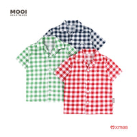 Mooi Kemeja Anak Laki - Laki Kemeja Katun Motif Gama Shirt