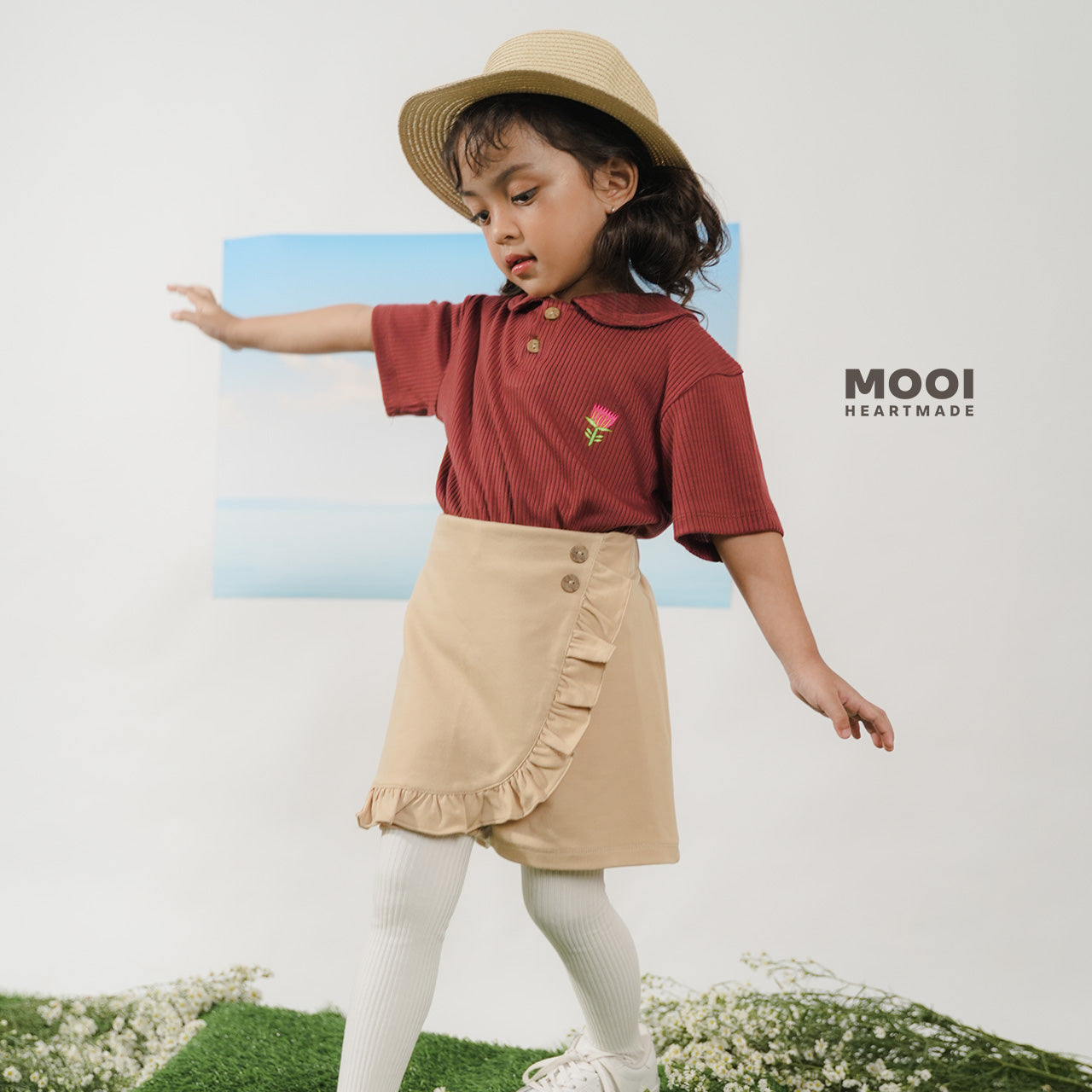 Mooi Rok Celana Anak Perempuan Hanako Ruffle Skort