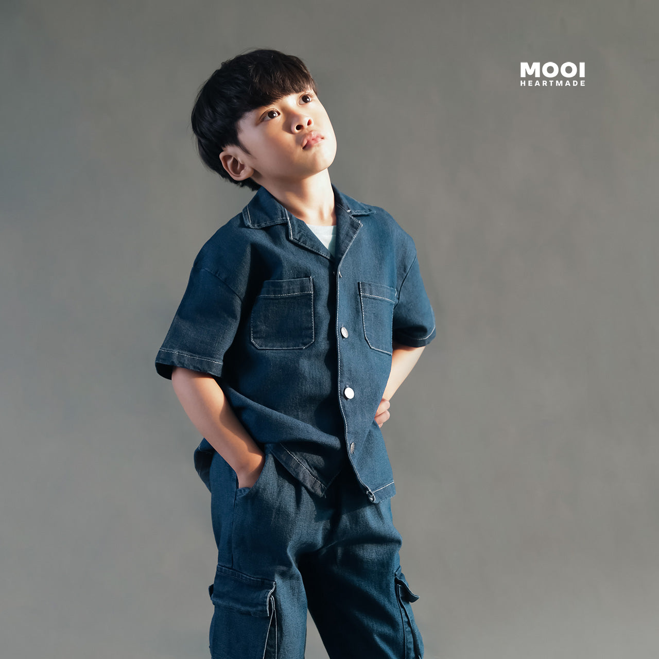 Mooi Kemeja Jeans Anak Laki-Laki Marlo Denim Shirt