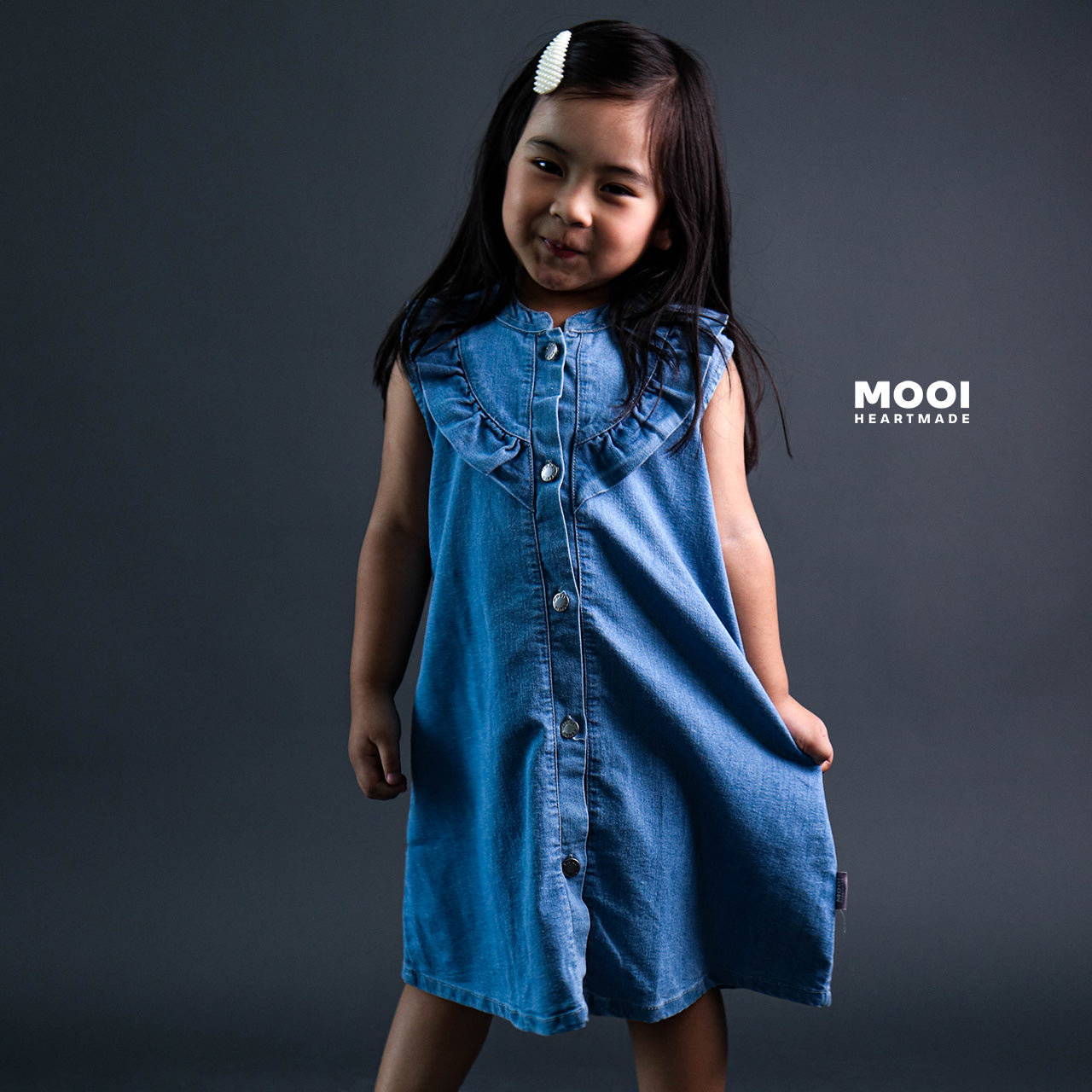 Mooi Dress Jeans Anak Emiko Denim Dress