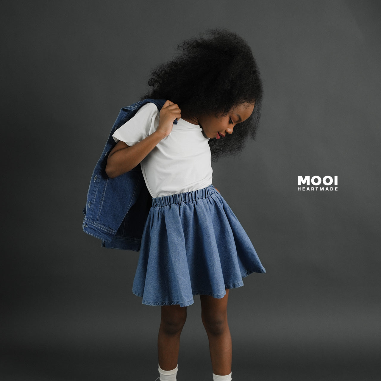 Mooi Rok Jeans Anak Perempuan Yerin Denim Skirt
