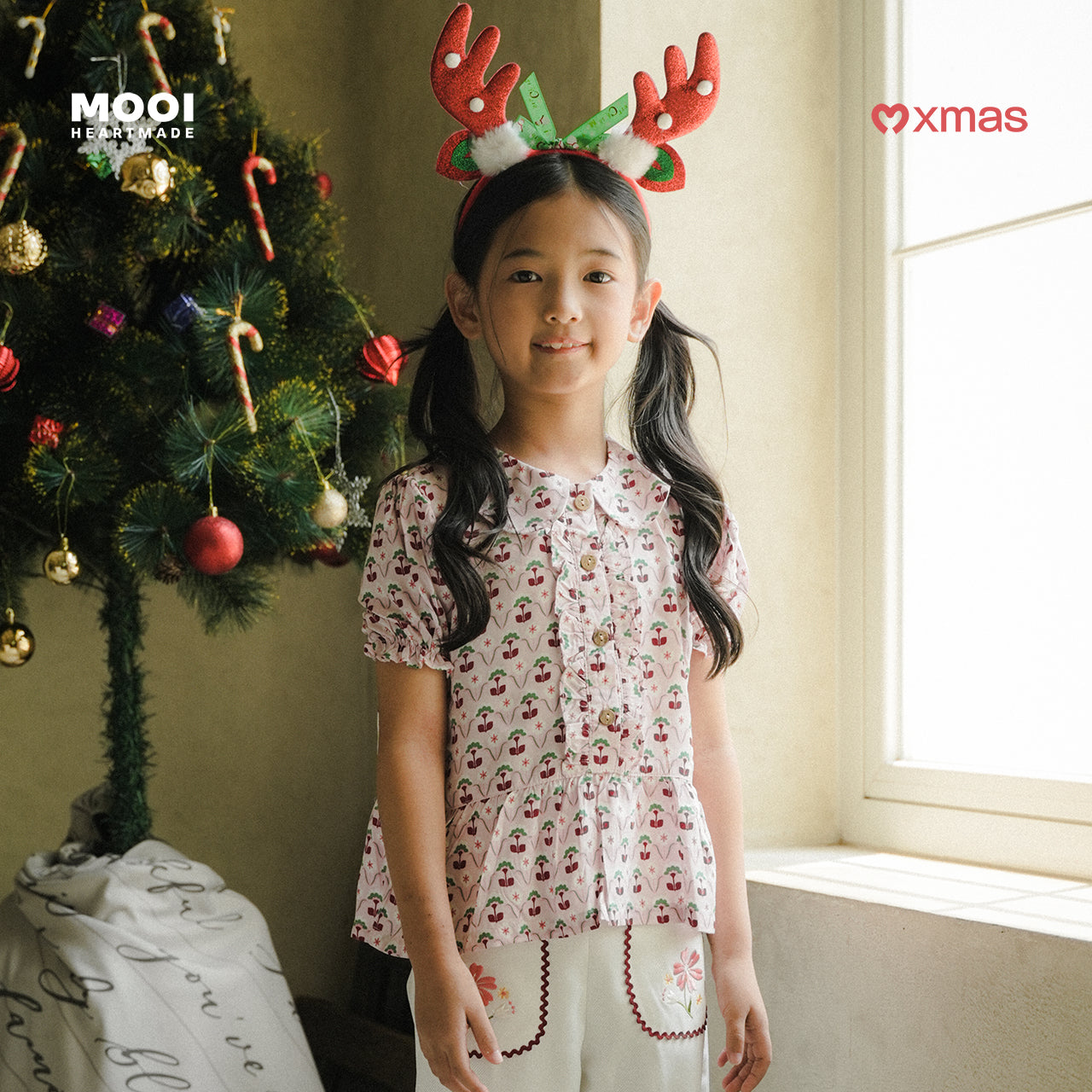Mooi Atasan Anak Perempuan Christmas Collection Lizzy Top