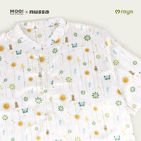 Mooi x Nussa Koko Print Adult Atasan Pria Kemeja Pria Raya Collection