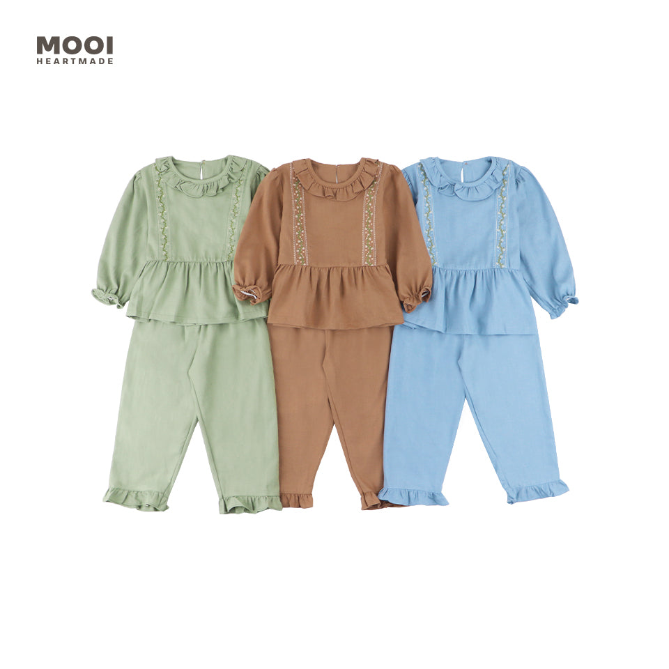 Mooi Setelan Anak Perempuan Raya Collection Asra Tunic Ruffle Set