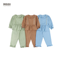 Mooi Setelan Anak Perempuan Raya Collection Asra Tunic Ruffle Set
