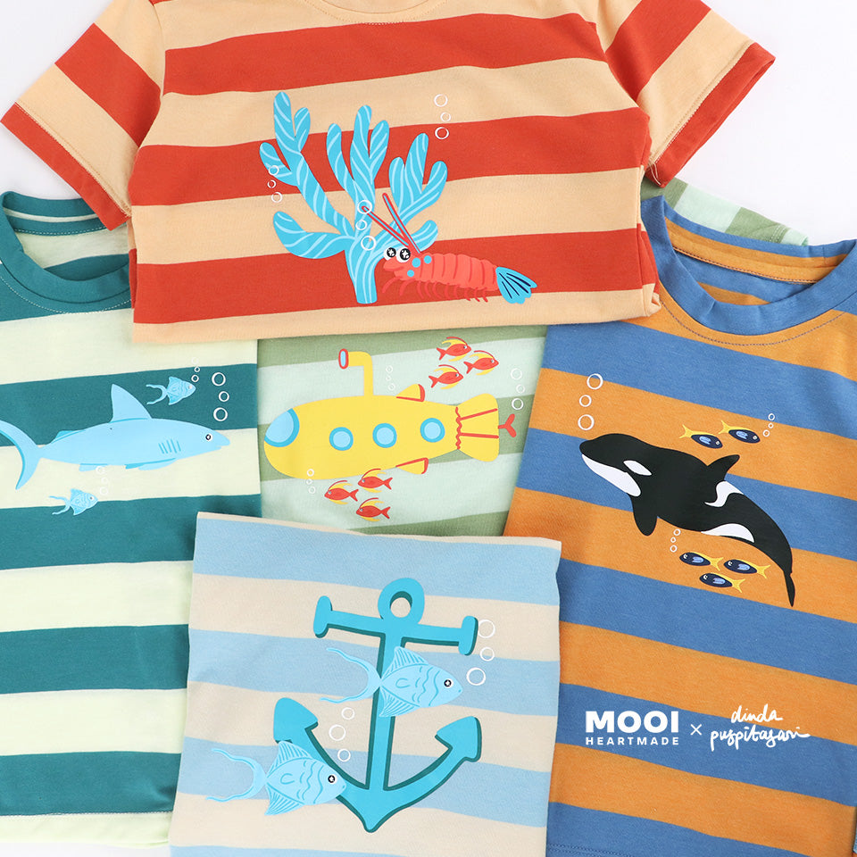 Mooi X Dinda Puspitasari Kaos Anak Unisex Zein Striped Tee