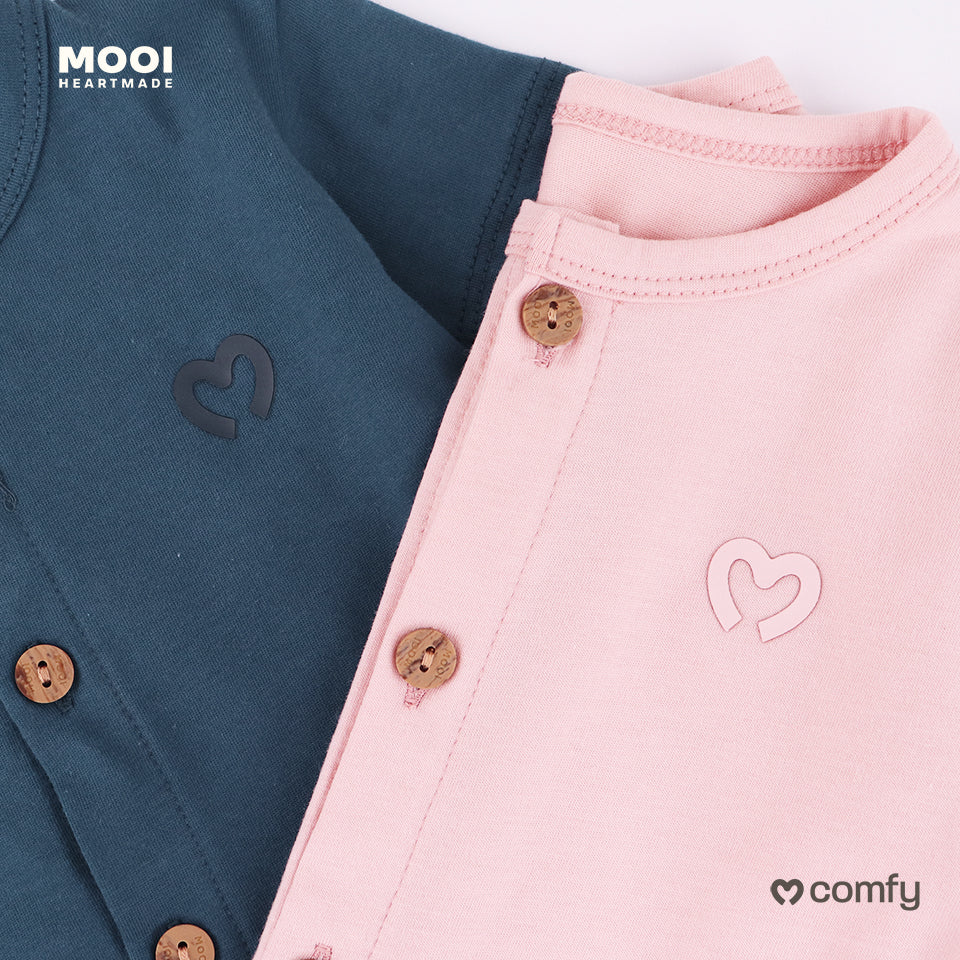Mooi Setelan Piyama Bayi Comfy Baby Button Pajamas Set