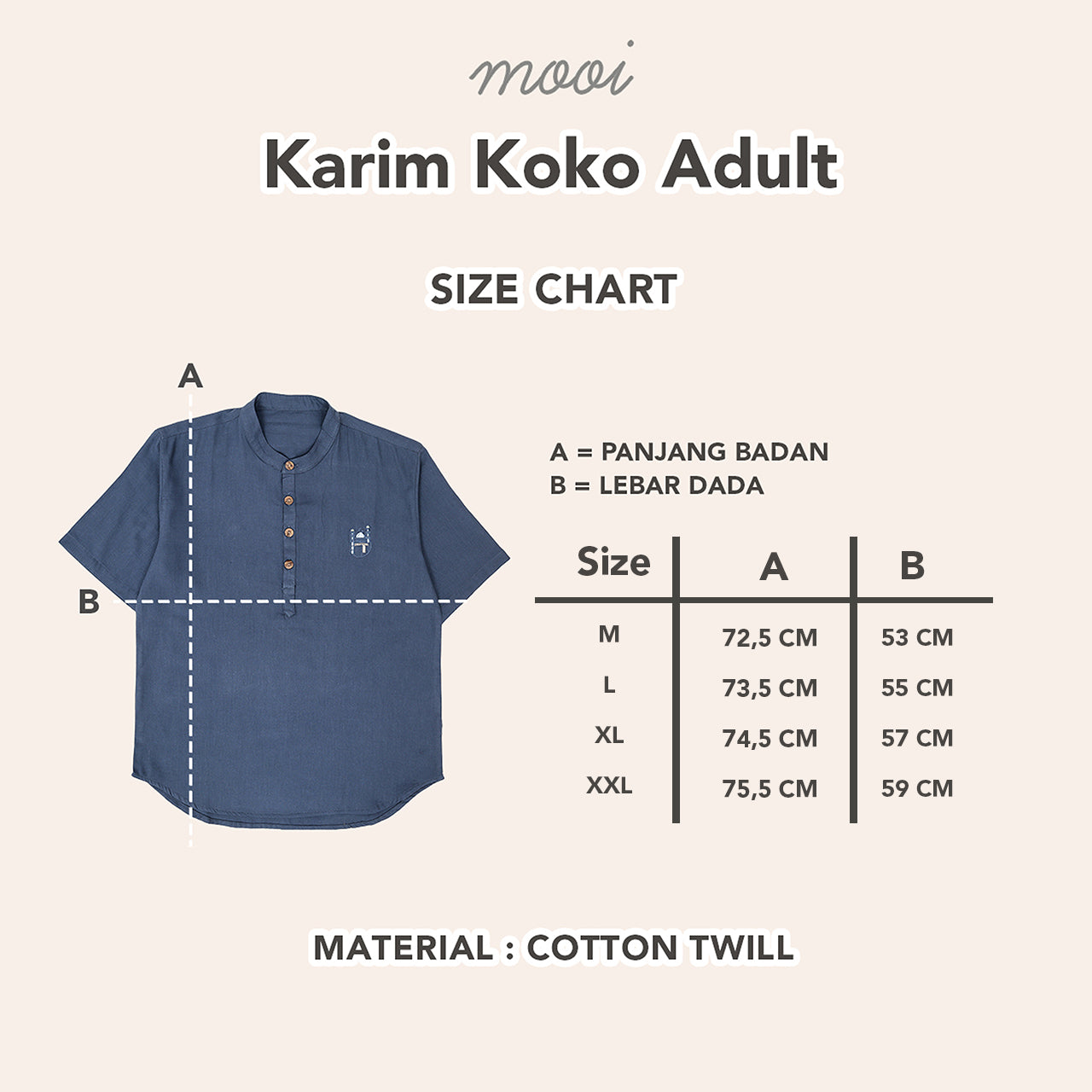 Mooi Atasan Pria Kemeja Pria Raya Collection Karim Koko V1