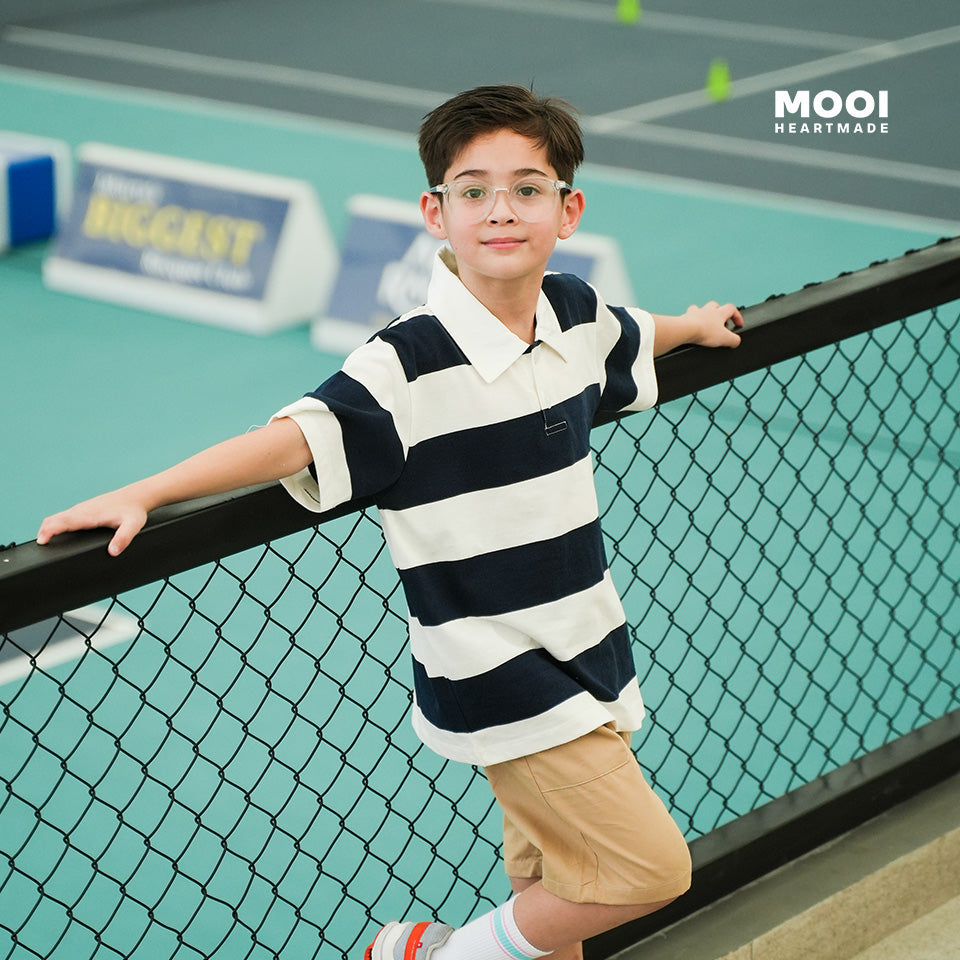 Mooi Kemeja Anak Laki-Laki Yuko Striped Polo