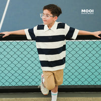 Mooi Kemeja Anak Laki-Laki Yuko Striped Polo