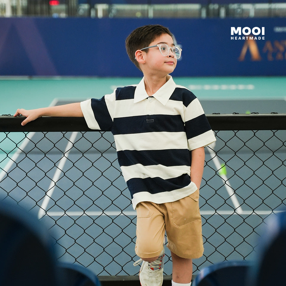 Mooi Kemeja Anak Laki-Laki Yuko Striped Polo
