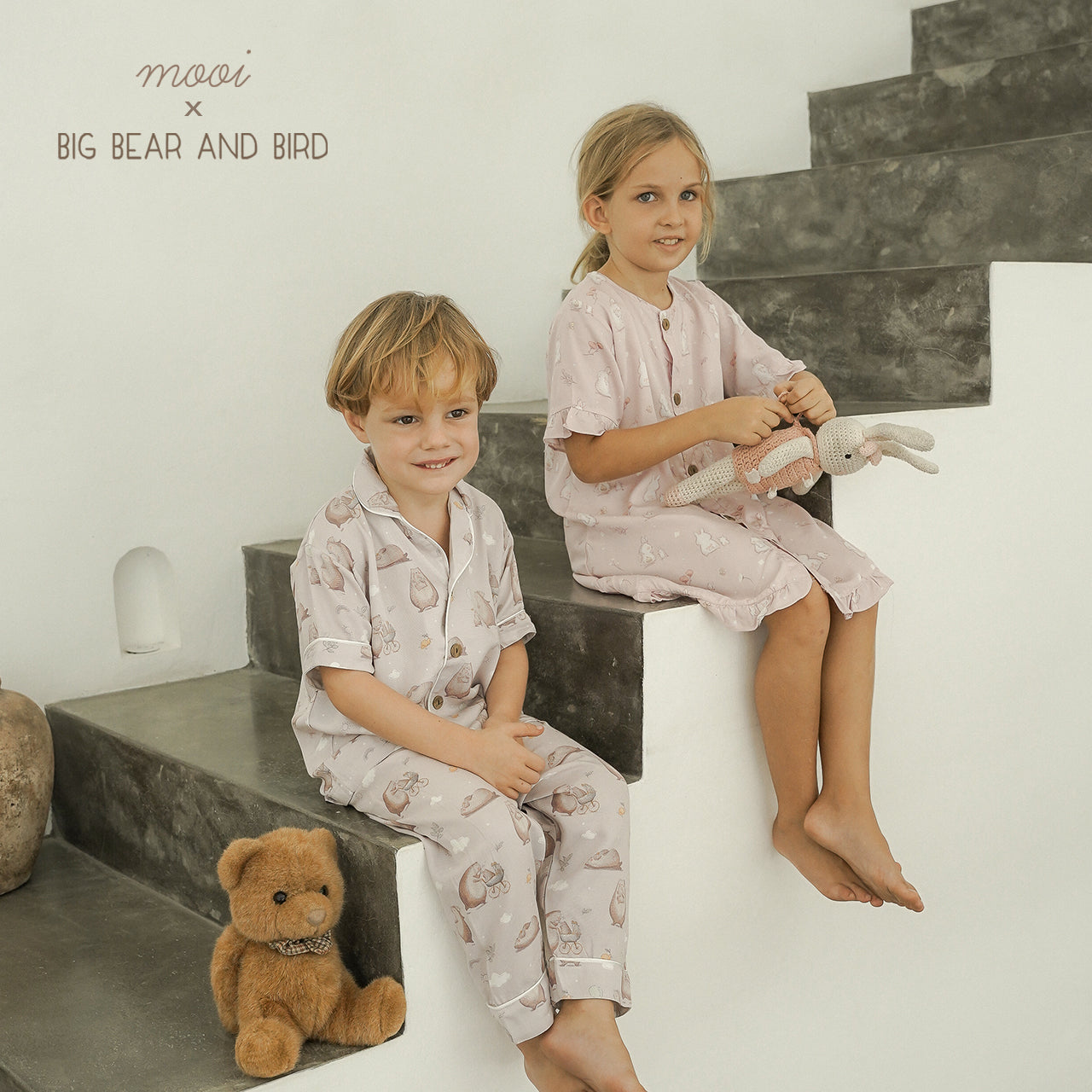 Mooi x Big Bear & Bird Piyama Anak Dress Pajamas Kids
